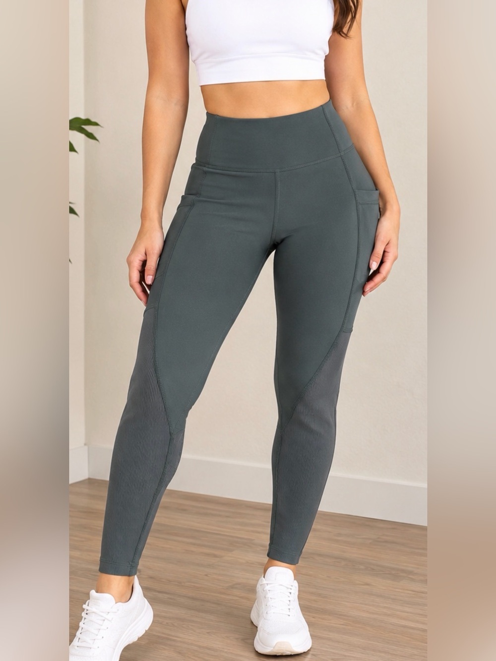 Zella Slate Green High-Rise Pocket Leggings